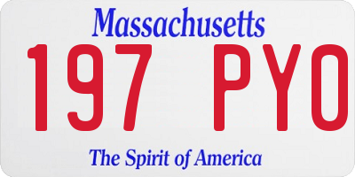 MA license plate 197PY0