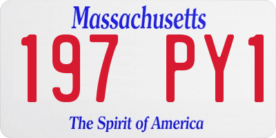 MA license plate 197PY1