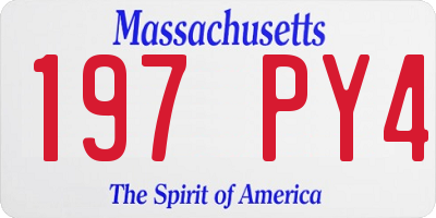 MA license plate 197PY4