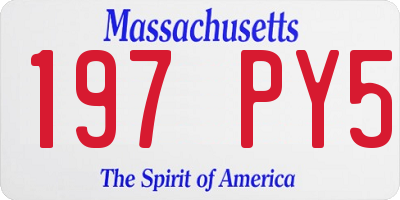 MA license plate 197PY5