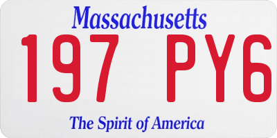 MA license plate 197PY6