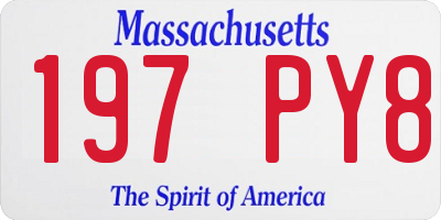 MA license plate 197PY8