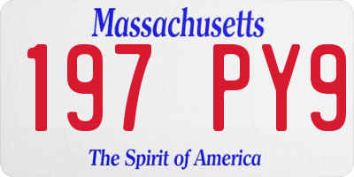 MA license plate 197PY9