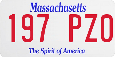 MA license plate 197PZ0