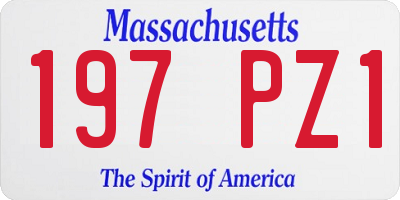 MA license plate 197PZ1