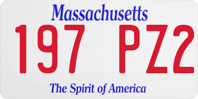 MA license plate 197PZ2