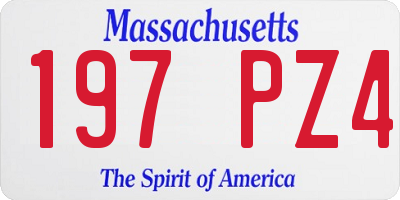 MA license plate 197PZ4
