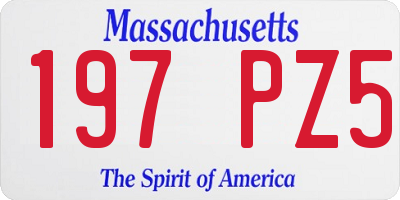 MA license plate 197PZ5