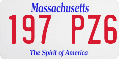 MA license plate 197PZ6