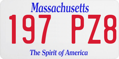MA license plate 197PZ8