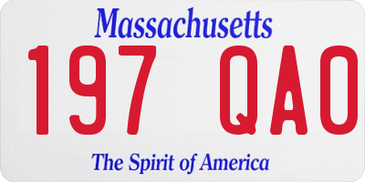 MA license plate 197QA0