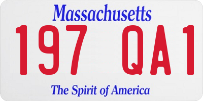 MA license plate 197QA1