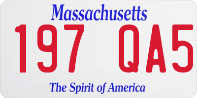 MA license plate 197QA5