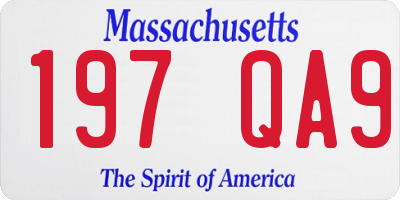 MA license plate 197QA9