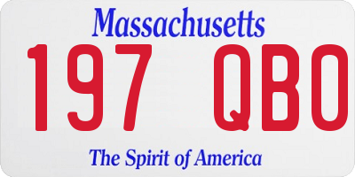 MA license plate 197QB0