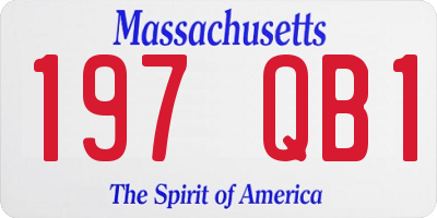 MA license plate 197QB1