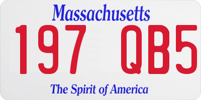MA license plate 197QB5