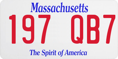 MA license plate 197QB7