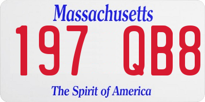 MA license plate 197QB8