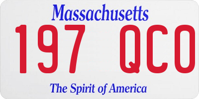 MA license plate 197QC0