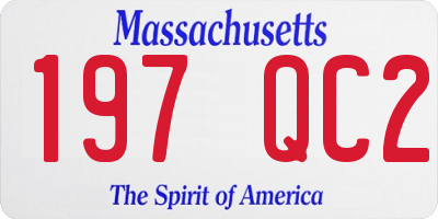 MA license plate 197QC2