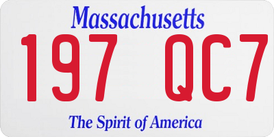MA license plate 197QC7
