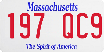MA license plate 197QC9