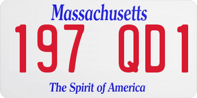 MA license plate 197QD1