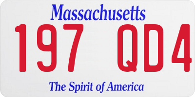 MA license plate 197QD4