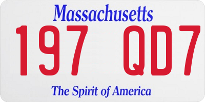 MA license plate 197QD7