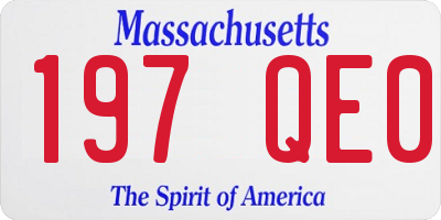 MA license plate 197QE0