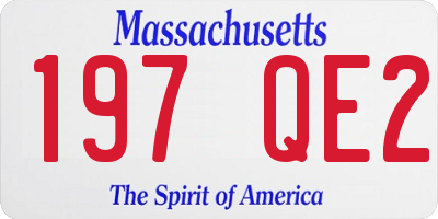 MA license plate 197QE2