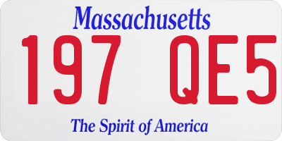 MA license plate 197QE5