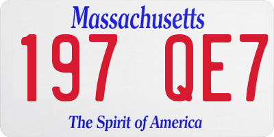 MA license plate 197QE7