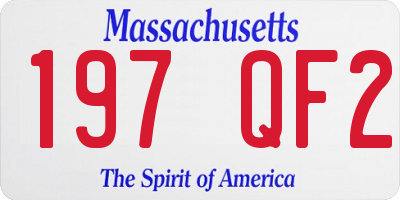 MA license plate 197QF2