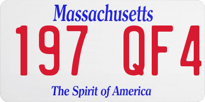 MA license plate 197QF4