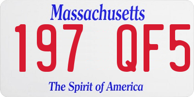MA license plate 197QF5