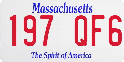 MA license plate 197QF6
