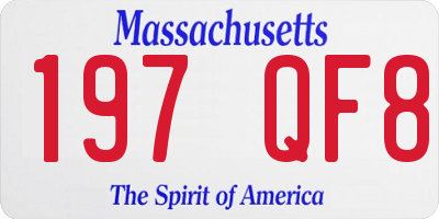 MA license plate 197QF8