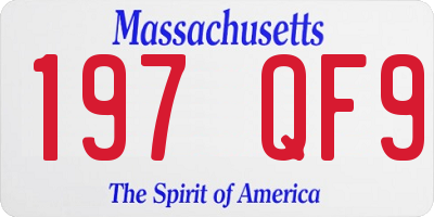 MA license plate 197QF9