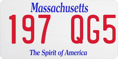 MA license plate 197QG5