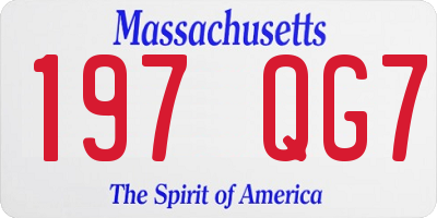 MA license plate 197QG7