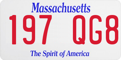 MA license plate 197QG8