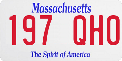 MA license plate 197QH0