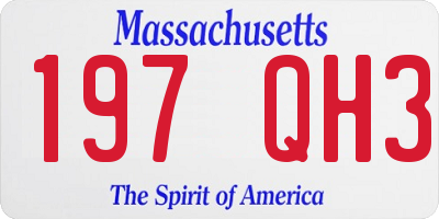 MA license plate 197QH3