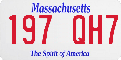 MA license plate 197QH7