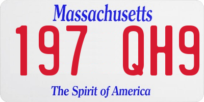 MA license plate 197QH9