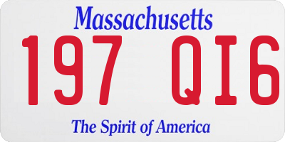 MA license plate 197QI6