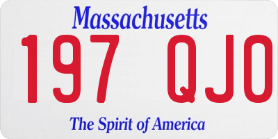 MA license plate 197QJ0