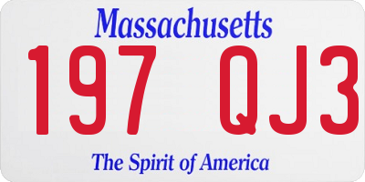 MA license plate 197QJ3